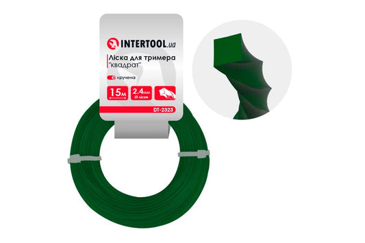 Лісочка для тримера Intertool - 2,4мм x 15м квадрат кручений