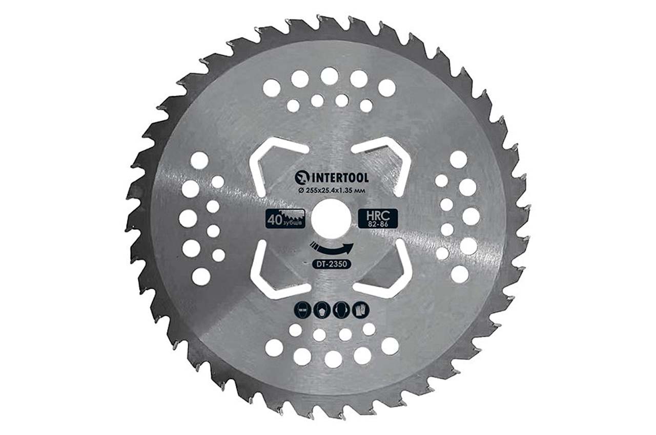 Диск для триммера Intertool - 255мм x 40Т победитовый подрезной 4