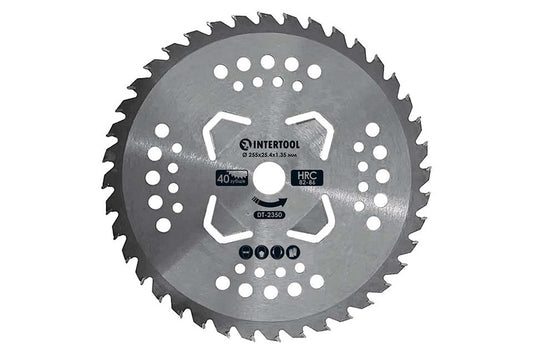 Диск для триммера Intertool - 255мм x 40Т победитовый подрезной 4