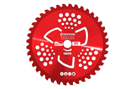 Диск для триммера Intertool - 255мм x 40Т победитовый подрезной анодированный 3