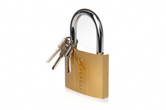 Замок навесной Aurora - 30мм желтый лазер [латуть]