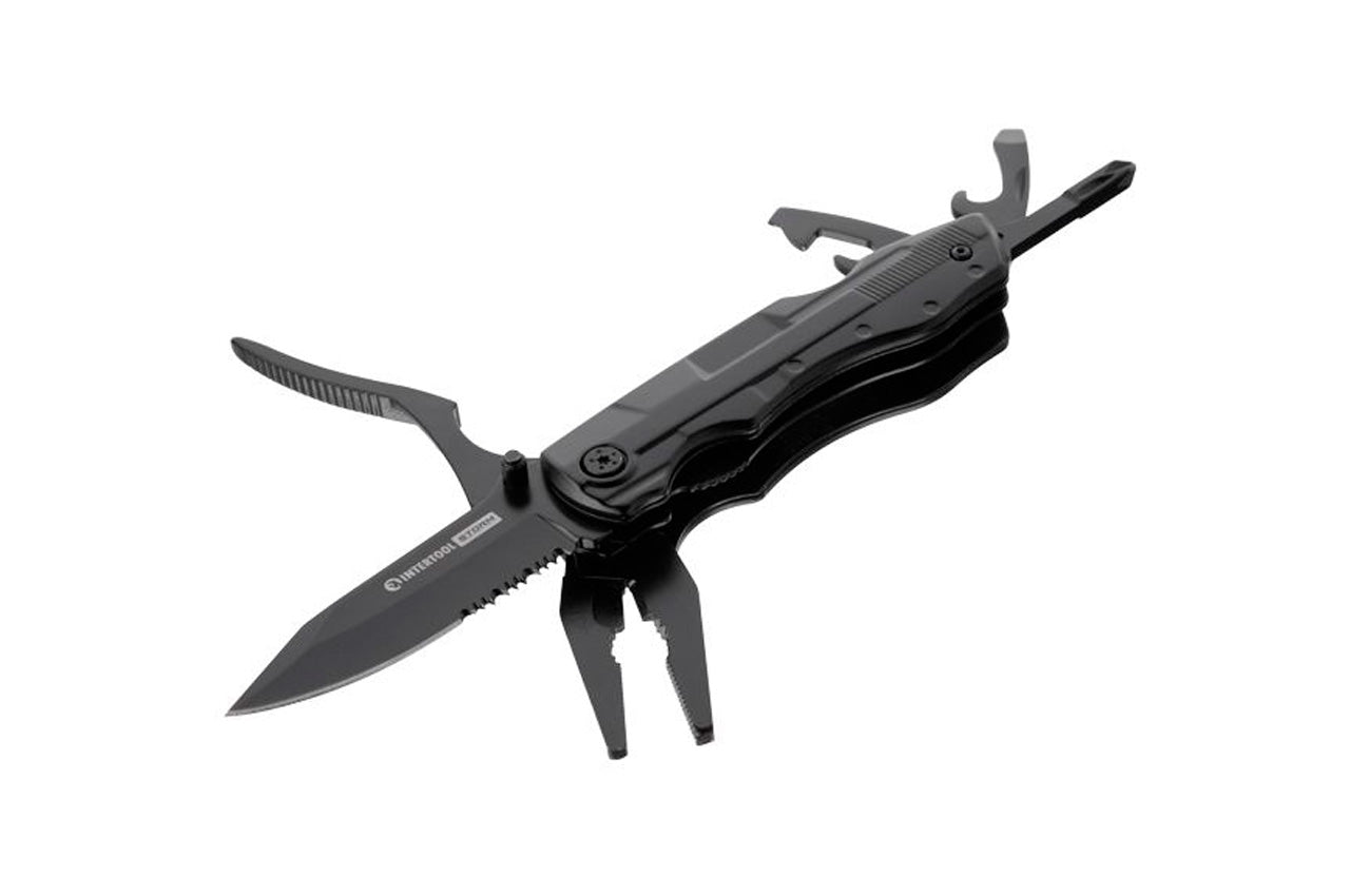 Мультитул Intertool-Storm - 110мм x 8-в-1 Blackstone