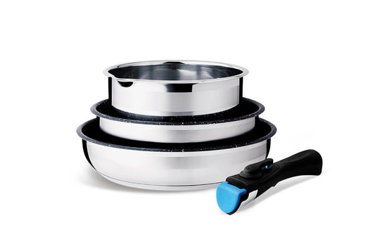 Набор посуды нержавеющий Maestro - 180 x 220 x 240л с ручкой (3шт)