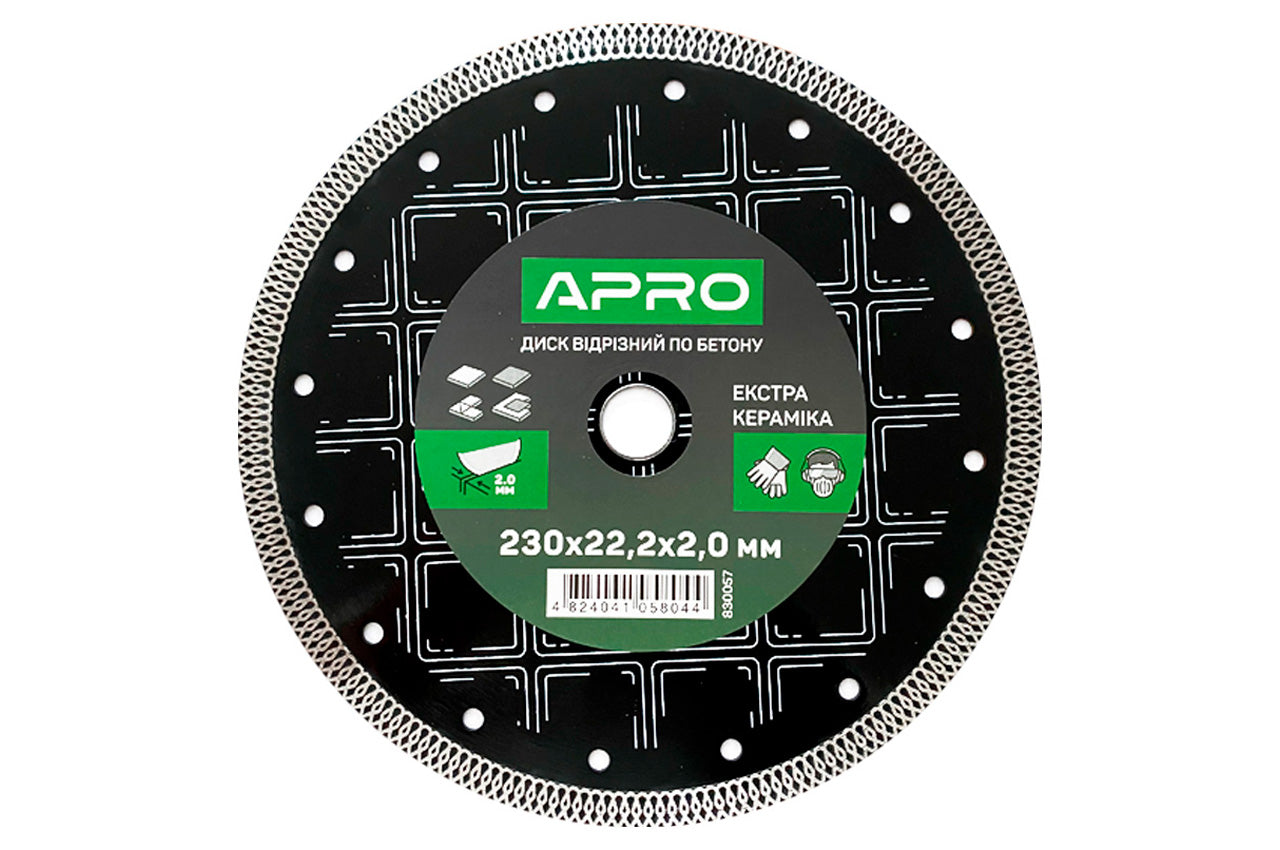 Диск алмазный Apro - 230мм x 22-24% керамика экстра