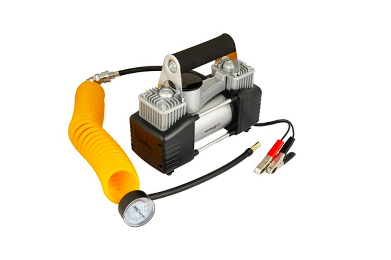 Компрессор автомобильный двухпоршневой Wertvoll - 300Вт x 85л/мин