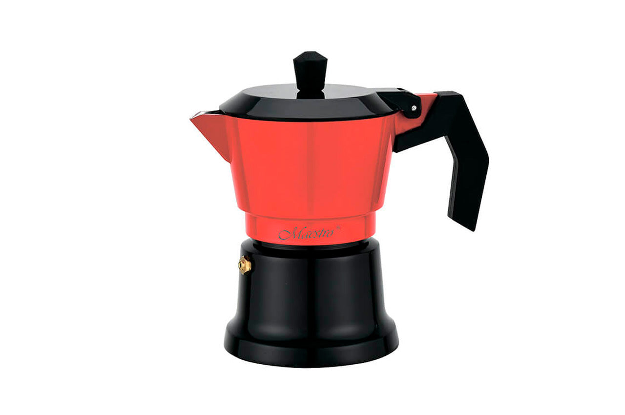 Кофеварка гейзерная алюминиевая Maestro - 150мл красная