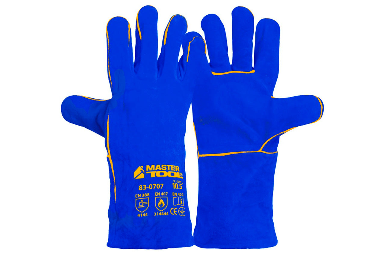 Перчатка Mastertool - крага замшевая 14" x 350мм [синяя]