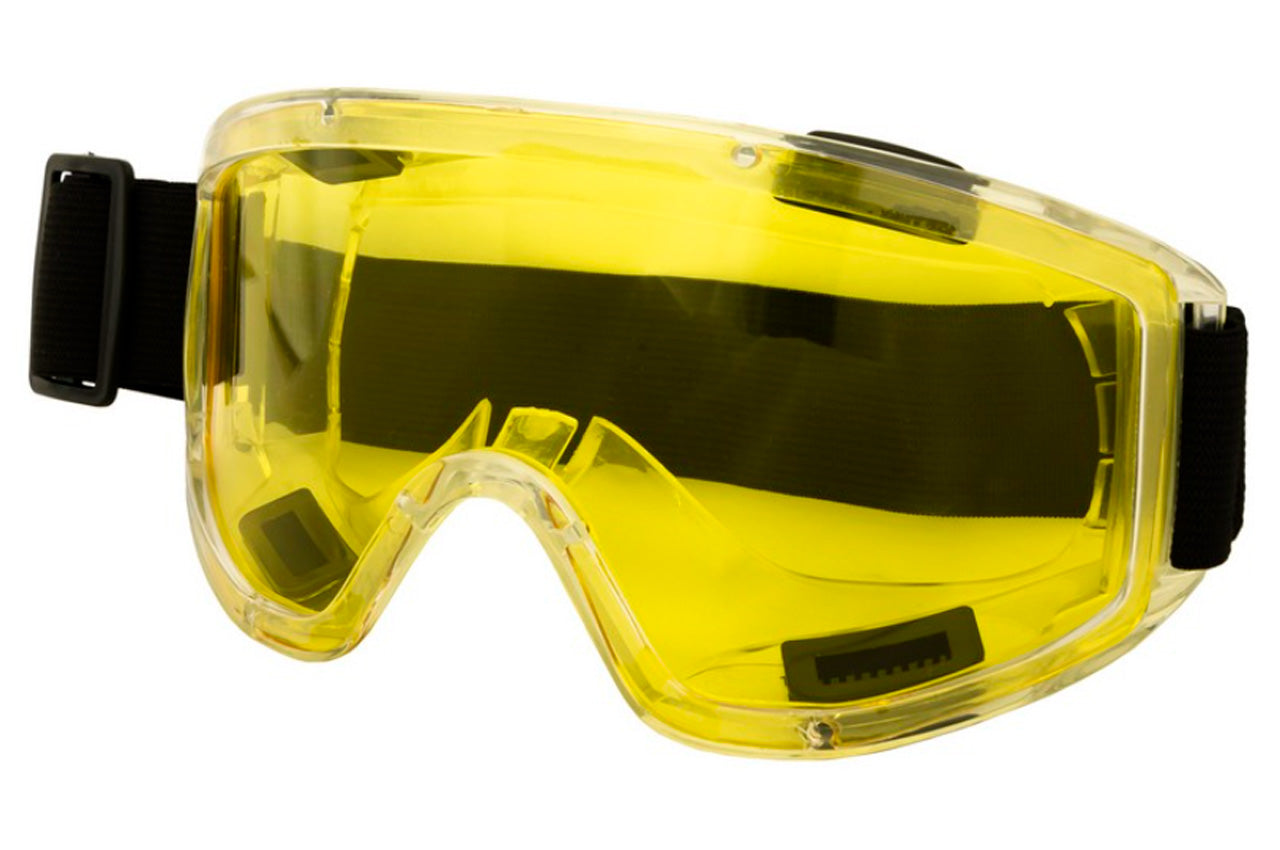 Очки-полумаска закрытые Mastertool - Anti-Scratch желтые