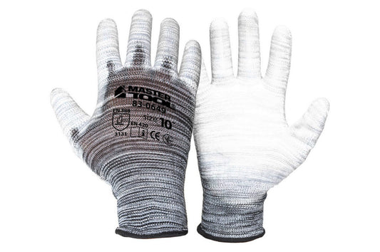 Перчатка Mastertool - полиуретановая [меланж] 10" 6шт