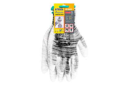 Перчатка Mastertool - полиуретановая [меланж] 10" 6шт