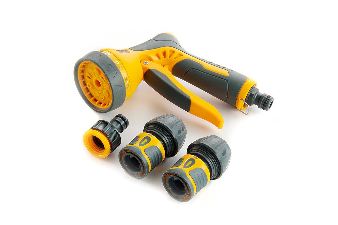 Набор для полива Сила - 1 пистолет [9] x 1 адаптер 1/2" x 3/4" x 2 коннектора 3/4" (4шт)