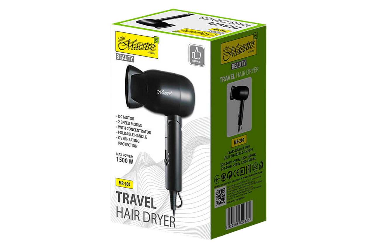 Фен дорожный Maestro - 1500Вт DC