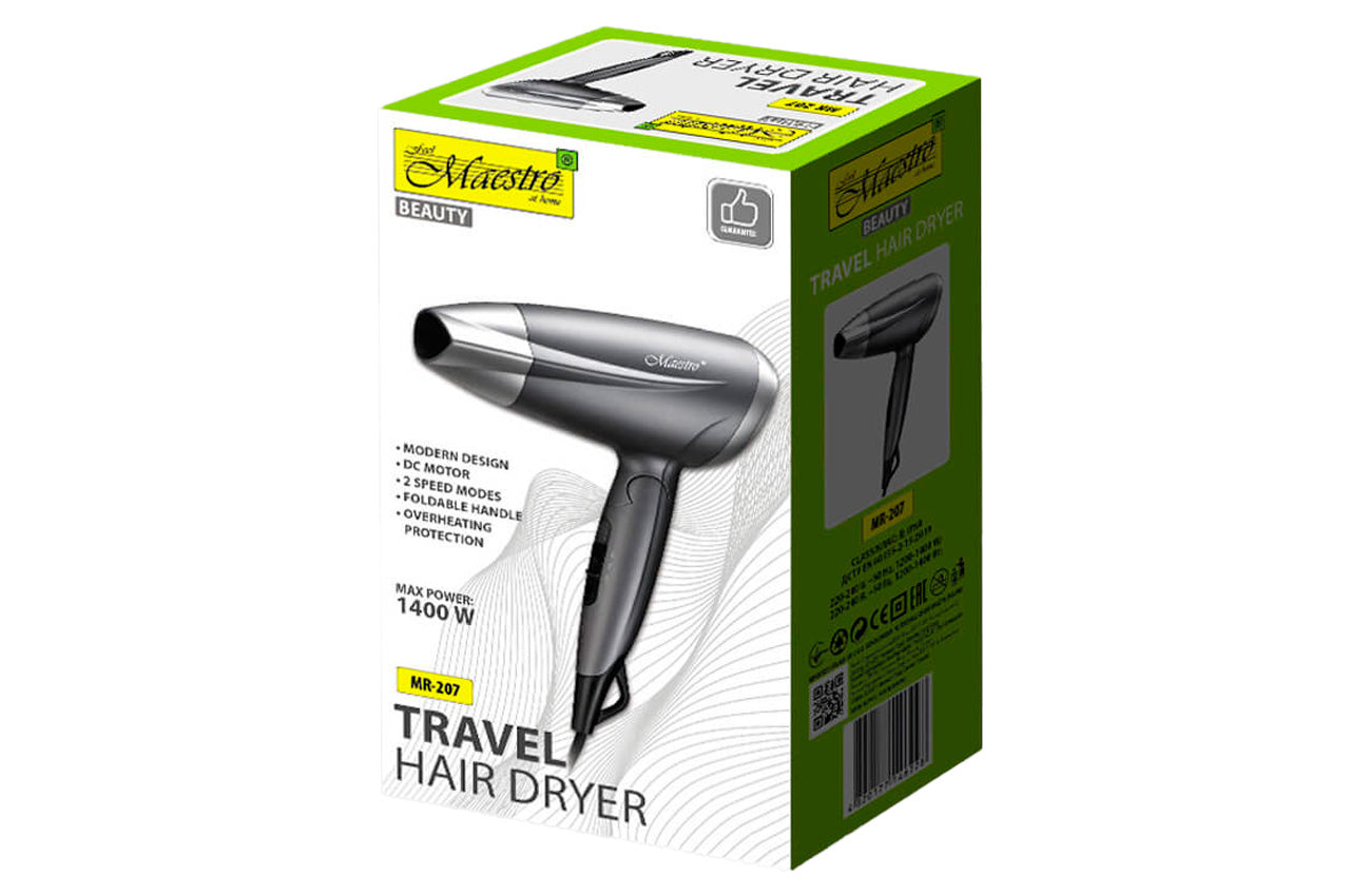 Фен дорожный Maestro - 1400Вт DC