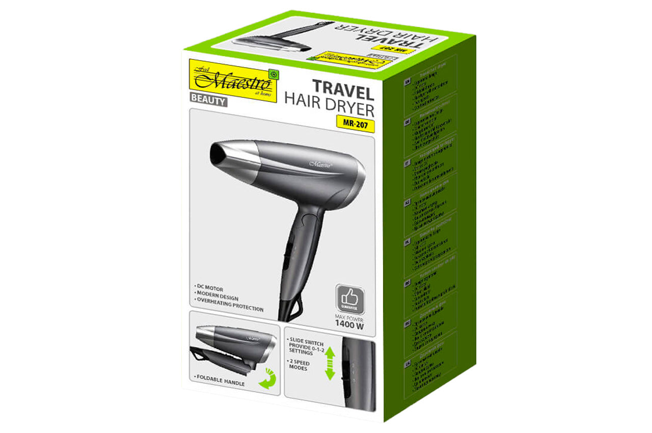 Фен дорожный Maestro - 1400Вт DC