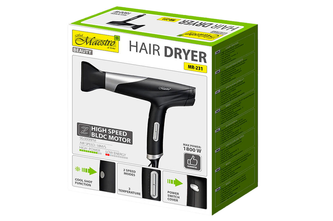 Фен Maestro - 1800Вт BLDC