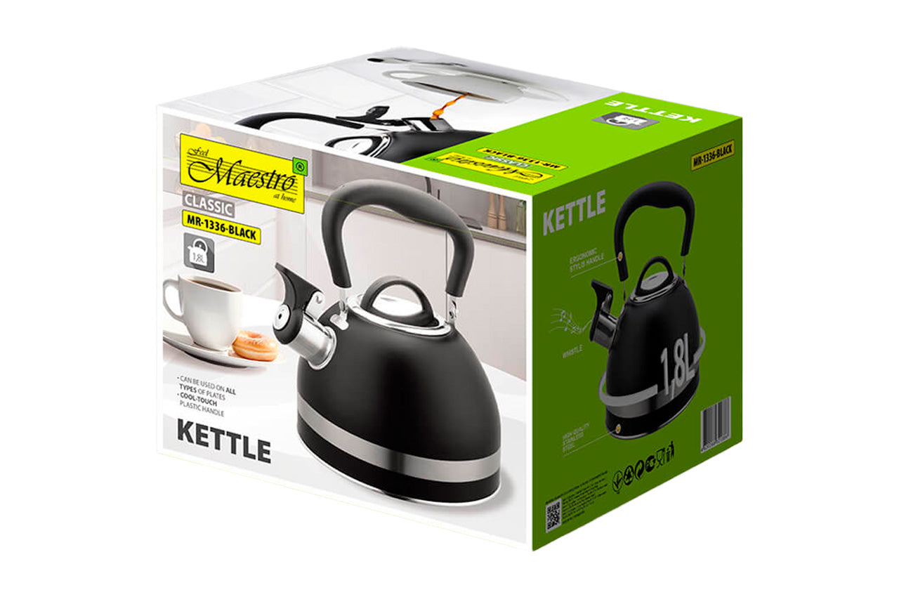 Чайник нержавеющий Maestro - 1,8л черный