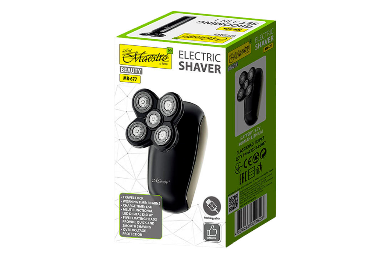 Бритва роторная Maestro - 800мАч x 5 головок