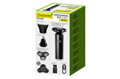 Бритва роторная Maestro - 800мАч x 3 головки x 3 насадки