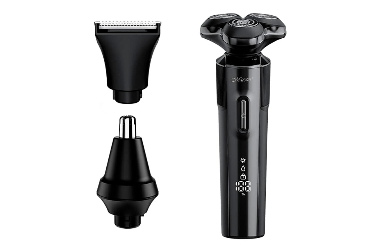 Бритва роторная Maestro - 800мАч x 3 головки x 3 насадки