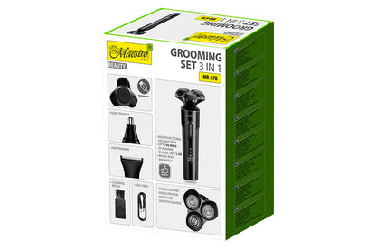 Бритва роторная Maestro - 800мАч x 3 головки x 3 насадки