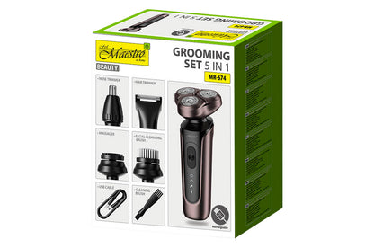 Роторна бритва Maestro - 600мАч x 3 головки x 5 насадок