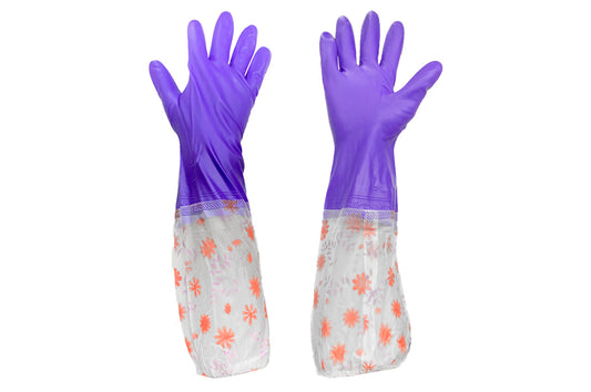 Перчатка латексная хозяйственная Китай - 500мм дельфин с нарукавниками