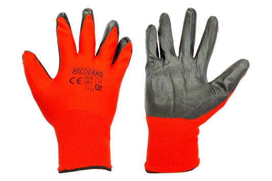 Перчатка стрейчевая - 10" [красно-черная]