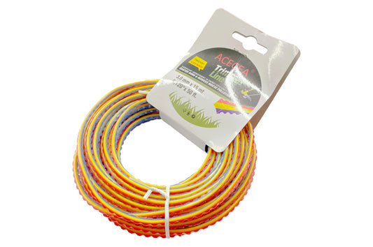 Леска для триммера Рамболд - 3,0мм x 15м квадрат пиранья цветная