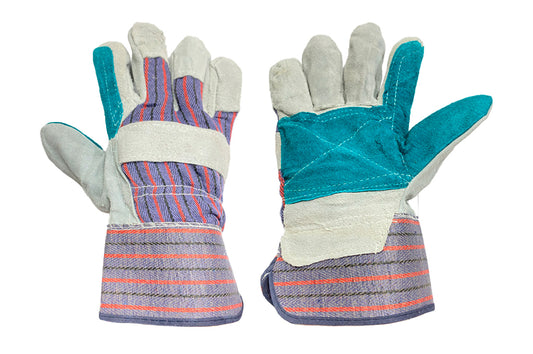 Перчатка замшевая Китай - усиленная ладонь 10,5" [серо-синяя]