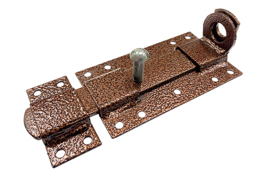 Засов дверной KS-UKR плоский под замок 80х205 (Медный антик)