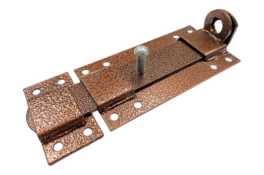 Засов дверной KS-UKR плоский под замок 90х240 (медный антик)