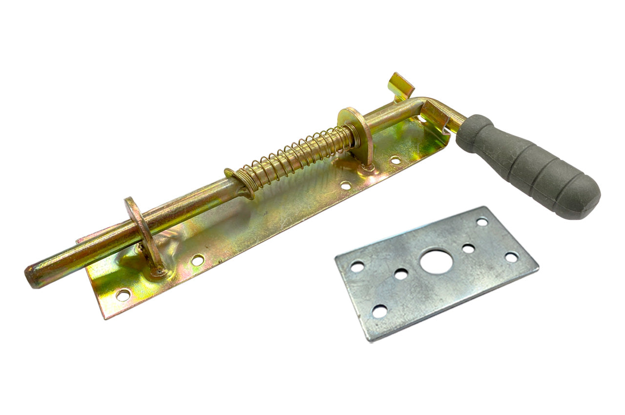 Засов KS-UKR "Виток" ручка на пружине с резиновым покрытием 55х305 (цинк)