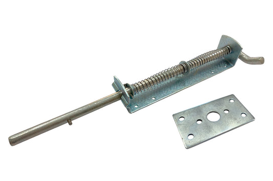 Засов KS-UKR "Виток" с ручкой на пружине 12х360 (цинк)