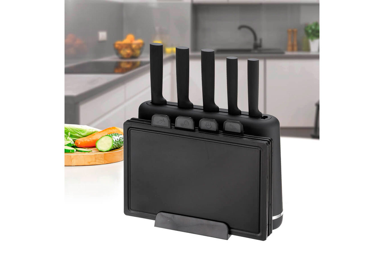 Набор ножей с досками Maestro - 5 ножей x 4 доски черный