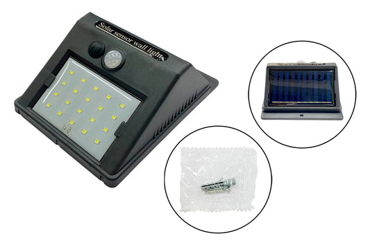 Уличный настенный светильник 30LED квадрат на солнечной батареи