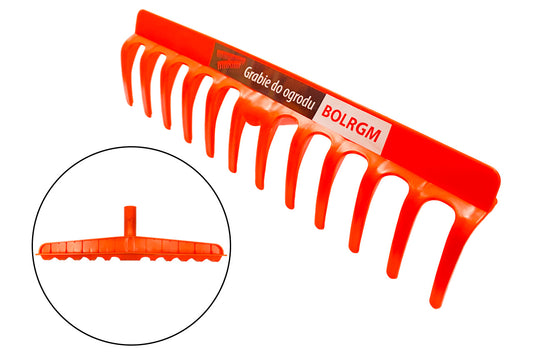 Граблі прямі BOLRGM - 405мм x 12 зубів пластикові