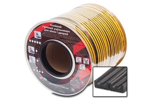 Уплотнитель резиновый E черный (150м)