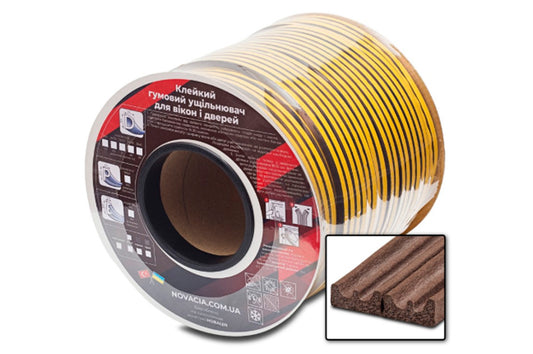 Уплотнитель резиновый E коричневый (150м)