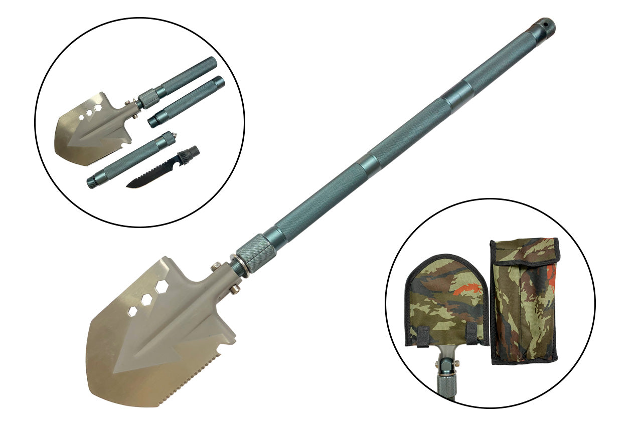 Лопата многофункциональная- 8-в-1 металлик ручка