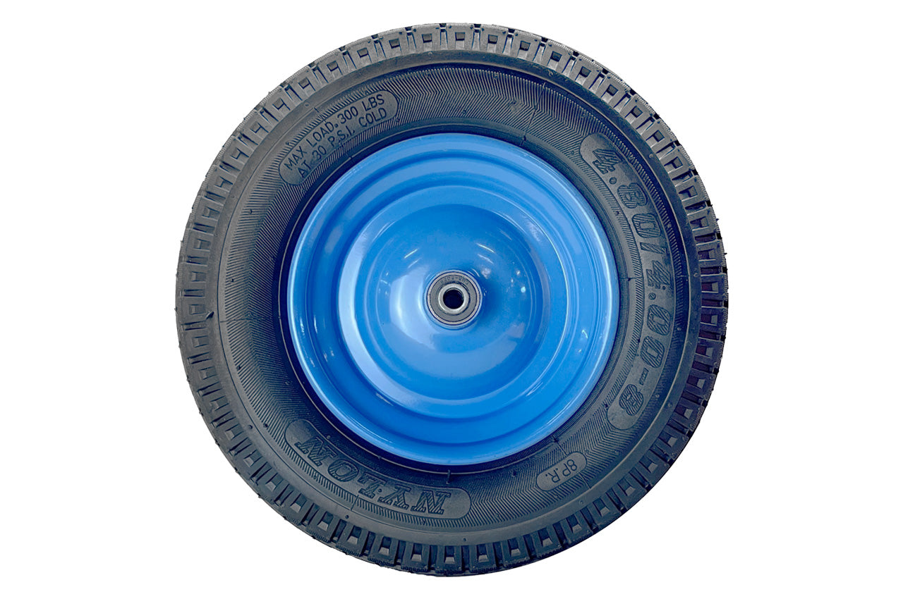 Колесо пневматическое Englebert - 4,00-8 8PR с осью 12мм диск синий
