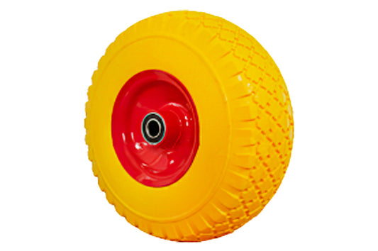 Колесо полиуретановое Englebert - 4,00-4 с осью 20мм желтое