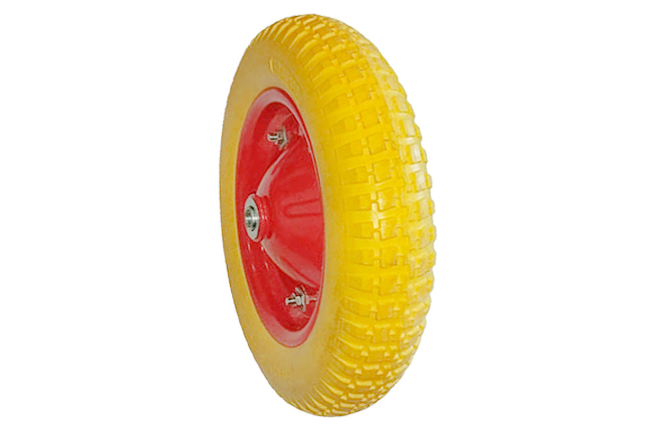 Колесо полиуретановое Englebert - 4,00-8 с осью 20мм желтое