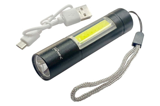 Фонарь тактический X-Balog - 86мм x 1LED x 1COB x Li-Ion