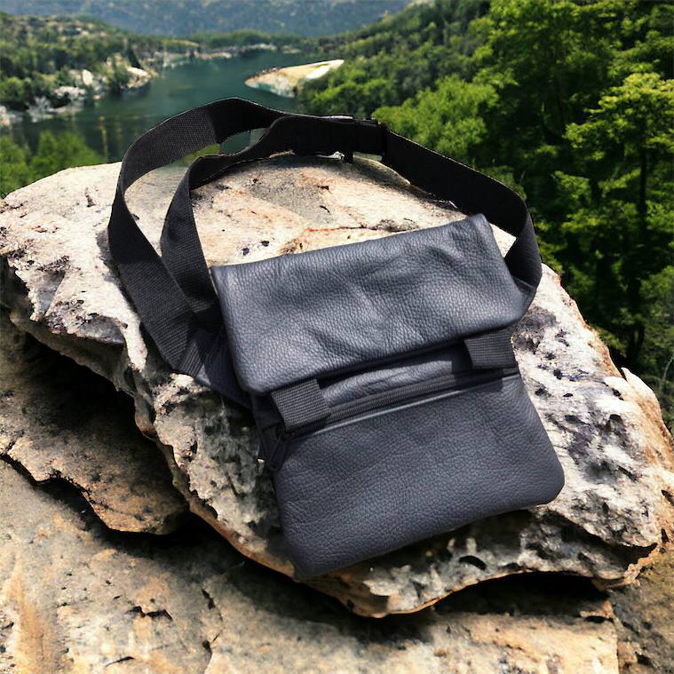 Тактична шкіряна сумка з кобурою, чоловічий месенджер, барсетка - чорний слінг, чоловіча сумка через плече