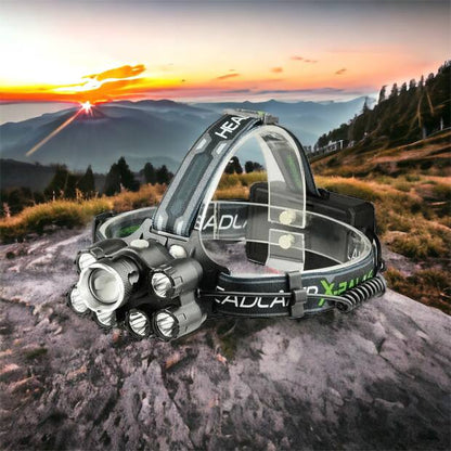 Яркий светодиодный налобный фонарь Bailong Police BL-T78 5 led белый, налобный фонарик с usb зарядкой