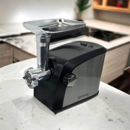 Электрическая мясорубка Rainberg RB-673 с соковыжималкой и шинковкой 9 насадок 3000W с реверсом