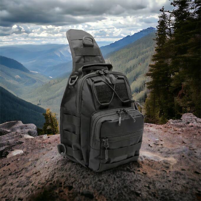 Качественная тактическая сумка, укрепленная мужская сумка рюкзак тактическая слинг. Цвет: черный