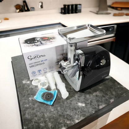 Мясорубка Suntera SMG-5418B 1800 Вт, электромясорубка для шинковки, мясорубка электрическая металл