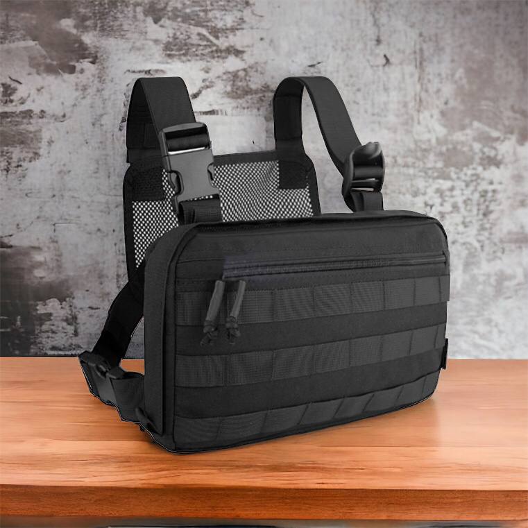 Тактична сумка нагрудна з Cordura 1000D, чоловіче розвантаження чорна