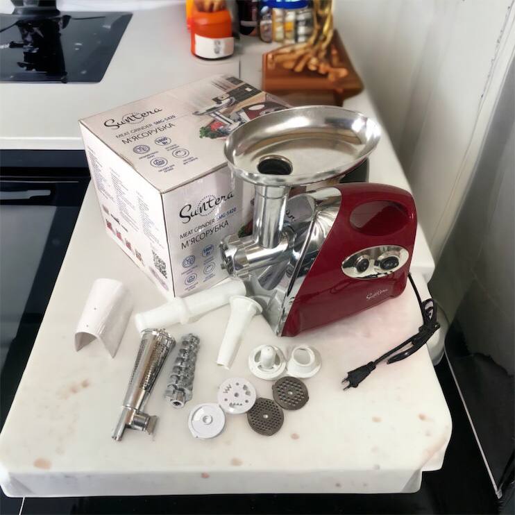 Электромясорубка Suntera SMG-5420R 1800 Вт, электромясорубка соковыжималка для томатов, мясорубка для дома